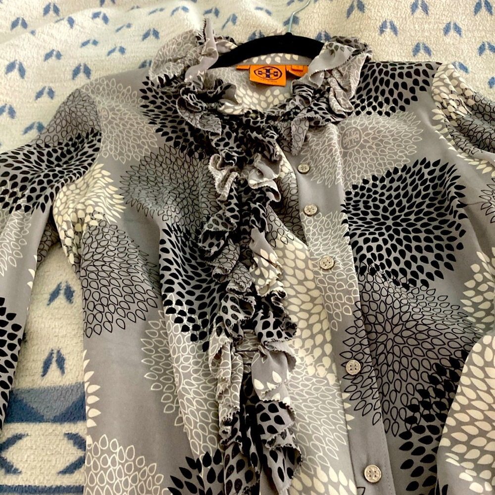 Tory Burch silk blouse. Perfect condition. Size10. Too small for me. $100